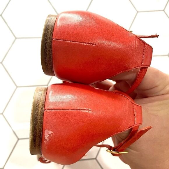 Christian Dior T-Strap Orange Coral Sandals SIZE 5 - Picture 6 of 10